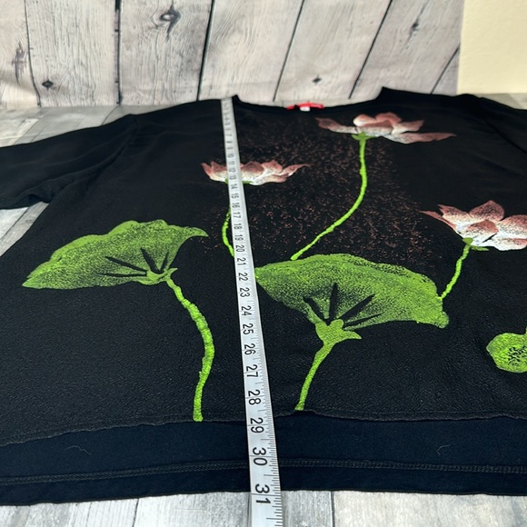Raffi Hand Painted Silk NWT Water Lilies Floral Tunic Top Size Large - Picture 6 of 9